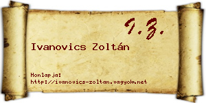 Ivanovics Zoltán névjegykártya