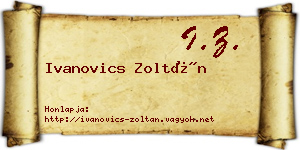 Ivanovics Zoltán névjegykártya