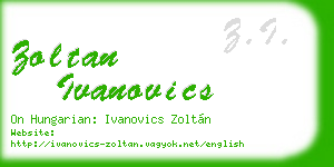 zoltan ivanovics business card